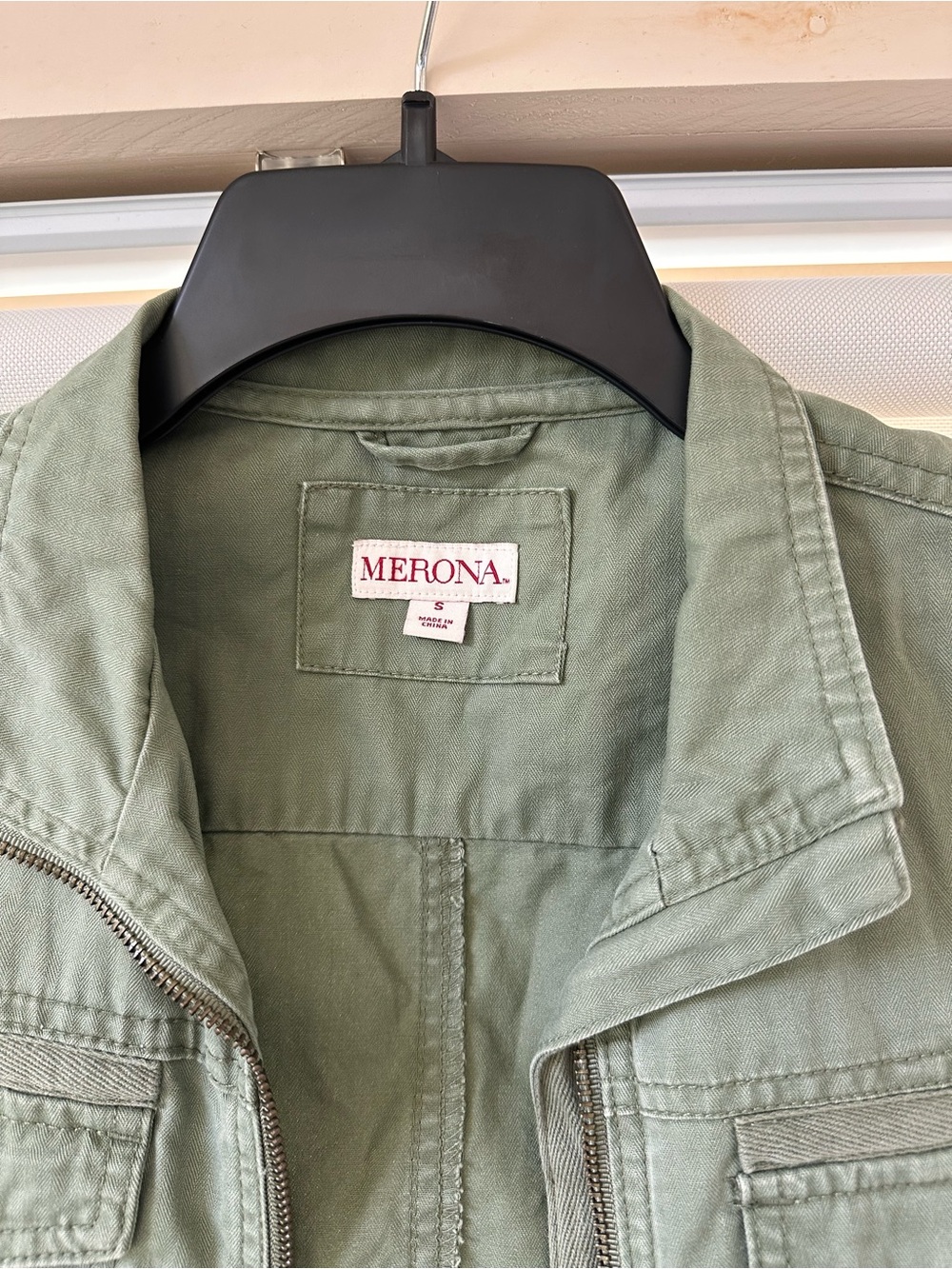 Merona Olive Green Utility Vest with Zip & Pockets - Picture 2 of 5